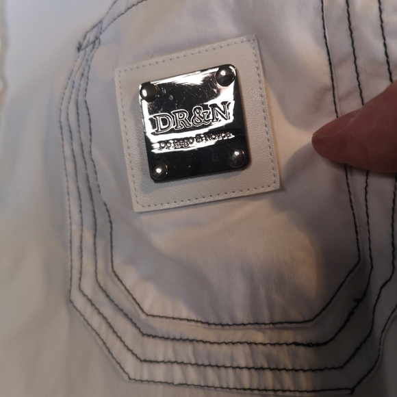 DR&N White Sirt Black Thread, Short Sleeve Button Down Causal Slim Wear Size: XL - Picture 2 of 13
